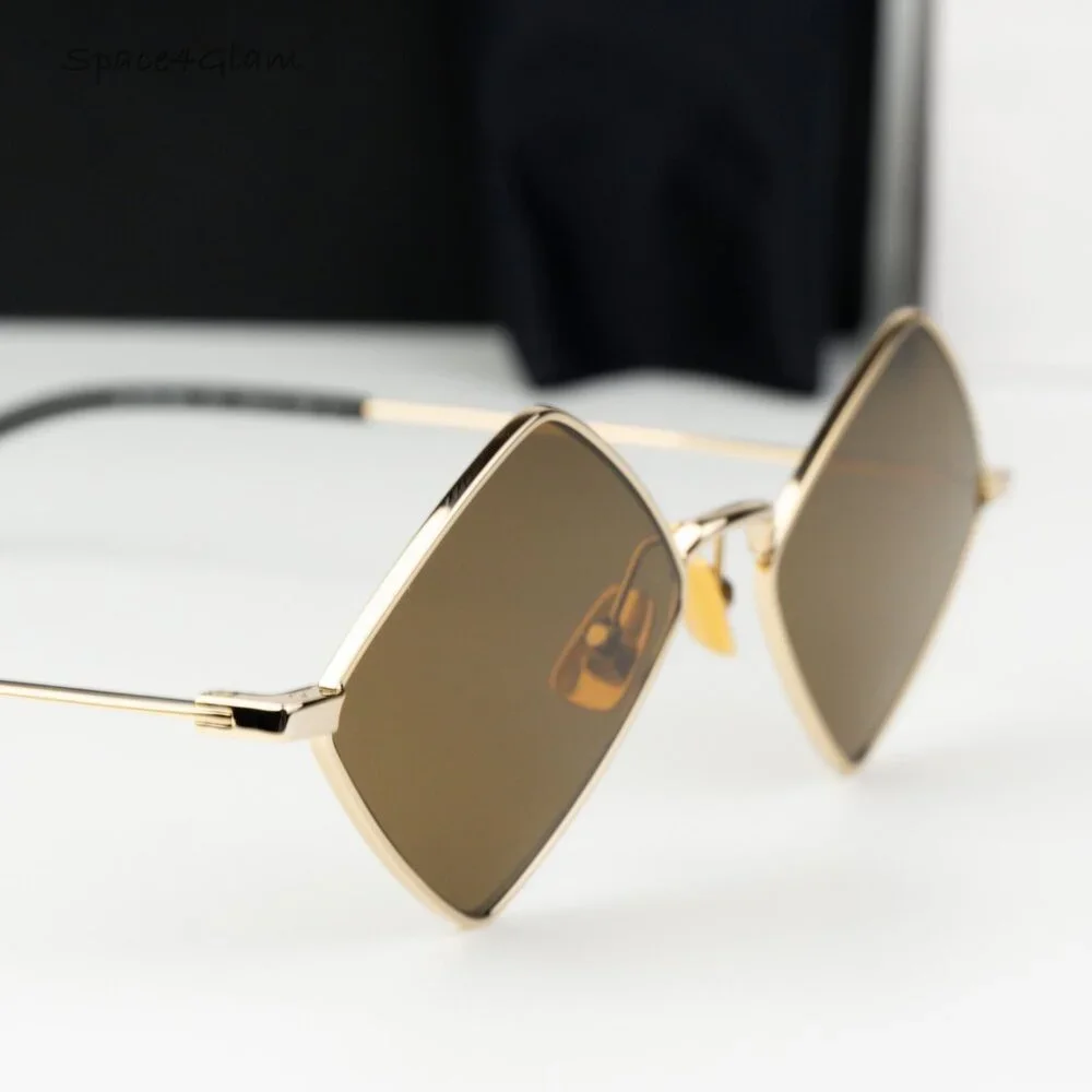 Saint Laurent Women Sunglasses Gold Brown SL302LISA 011 NEW AUTHENTIC - Picture 3 of 10